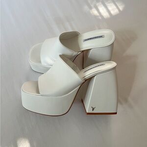 White Platform Mules by Windsor Smith Pumps